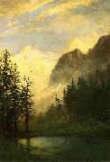 Albert Bierstadt Moonlit Landscape France oil painting artist